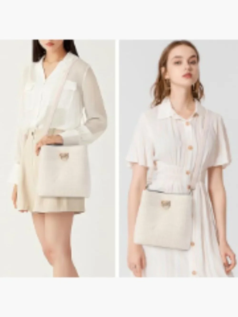 Vegan Leather Bucket Crossbody Purse with Multi Pockets for Women Fashion